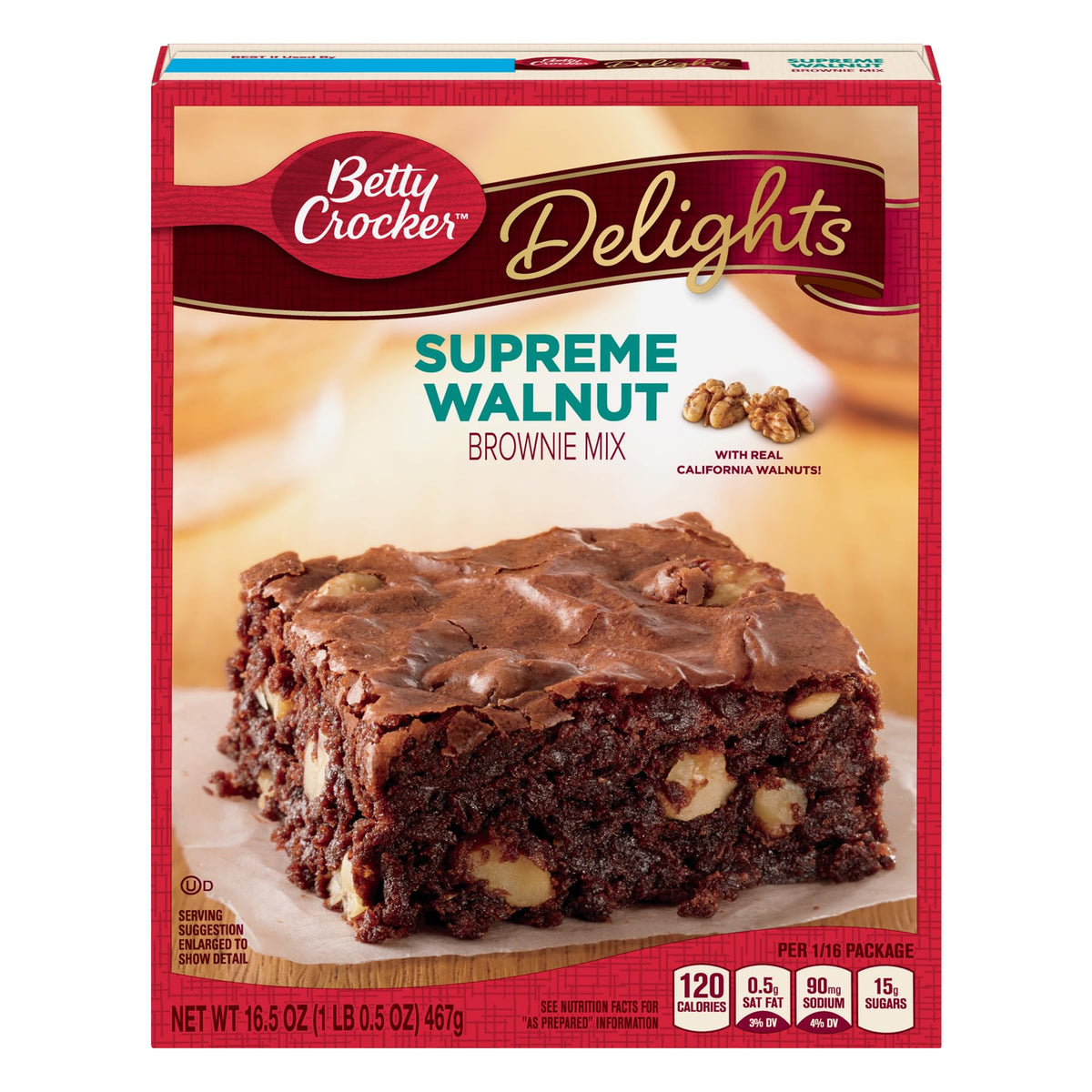 Delights Brownie Mix Supreme Walnut 16.5 oz (Pack of 10) by Betty Crocker – 16.5 Oz (Pack of 10), Brown, Pack of 10