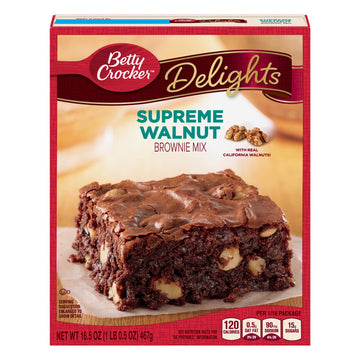 Delights Brownie Mix Supreme Walnut 16.5 oz (Pack of 10) by Betty Crocker – 16.5 Oz (Pack of 10), Brown, Pack of 10