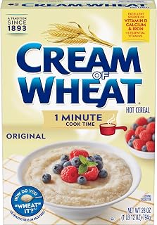 Cream of Wheat Original Stove Top Hot Cereal, 1 Minute Cook Time, 28 Ounce (Pack of 12)