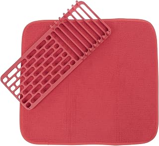 Cuisinart 18US6251RED Dish Drying Mat with Rack (Red)