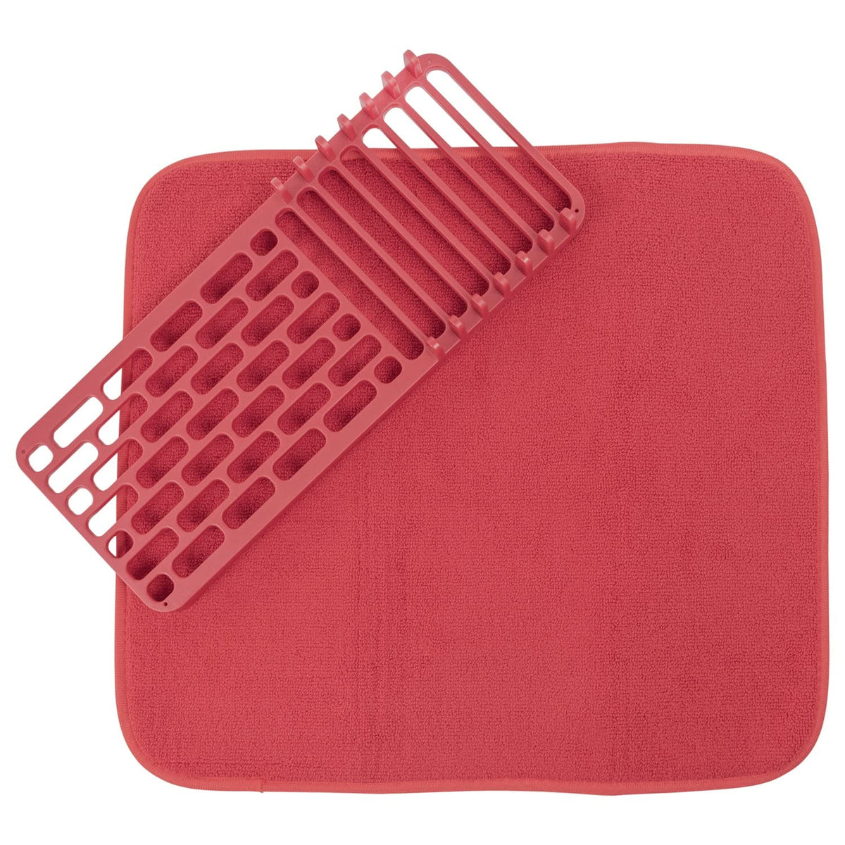 Dish Drying Mat with Rack (Red) by Cuisinart – Standard, Plastic, Red, Model 18US6251RED