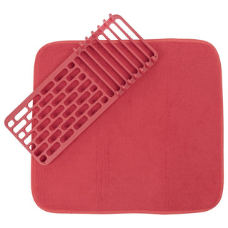Dish Drying Mat with Rack (Red) by Cuisinart – Standard, Plastic, Red, Model 18US6251RED