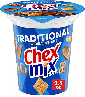 Traditional Chex Mix, Original Recipe, Snack Cup, 2.5 oz | Original Recipe, Individual Cup, Fits Car Cupholder, Corn & Wheat Chex, Rye Chips, Pretzels, Breadsticks
