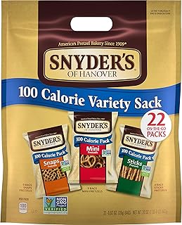 Snyder's of Hanover Pretzels, Variety Pack of 100 Calorie Individual Packs, 22 Ct