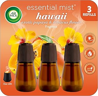 Air Wick Essential Mist - Refill, Hawaii Exotic Papaya & Hibiscus Flower, 3 Count