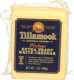 Tillamook Vintage White Cheddar Cheese Deli, Extra Sharp, 7 Ounce (Pack of 12) | Deli-style sliced cheese