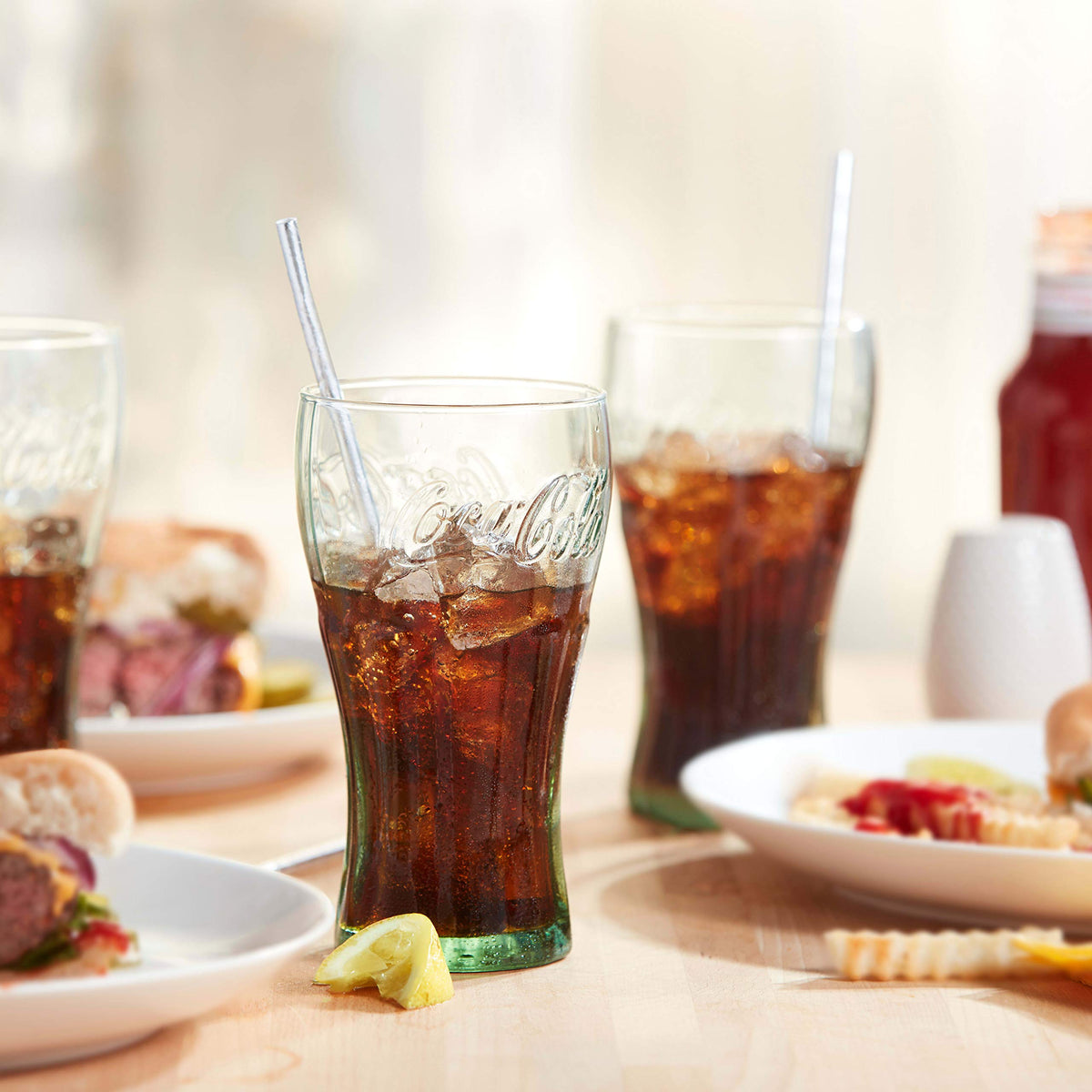 Coca-Cola Tumbler Glasses by Libbey – 6 Count (Pack of 1), 16.75 ounces, Glass, Coca-Cola Green, Pack of 6
