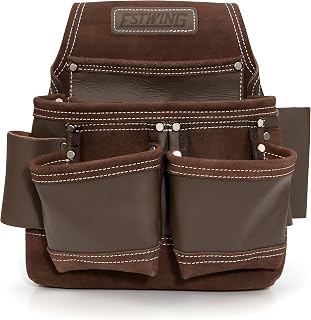 Estwing 9-Pocket Full Leather Framer's Pouch Brown