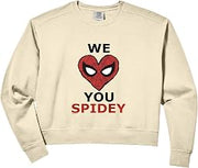 Women's Marvel Spider-Man: Brand New Day We Heart You Spidey Comfort Colors Crop Sweatshirt