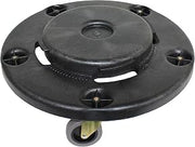 Thunder Group Excellante 5 Caster Trash Can Dollies, 18-Inch by 6-Inch, Black Plastic