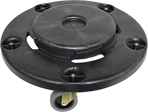Thunder Group Excellante 5 Caster Trash Can Dollies, 18-Inch by 6-Inch, Black Plastic