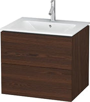 Duravit LC6240 L-Cube 24" Single Wall Mounted Wood Vanity Cabinet Only - Less Vanity Top - Brushed Walnut
