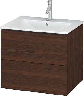 Duravit LC6240 L-Cube 24" Single Wall Mounted Wood Vanity Cabinet Only - Less Vanity Top - Brushed Walnut