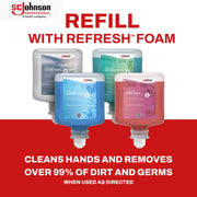 Deb Refresh Azure FOAM Wash 1000ml Refill – 33.8 Fl Oz (Pack of 6), blue, Pack of 6, Model AZU1L