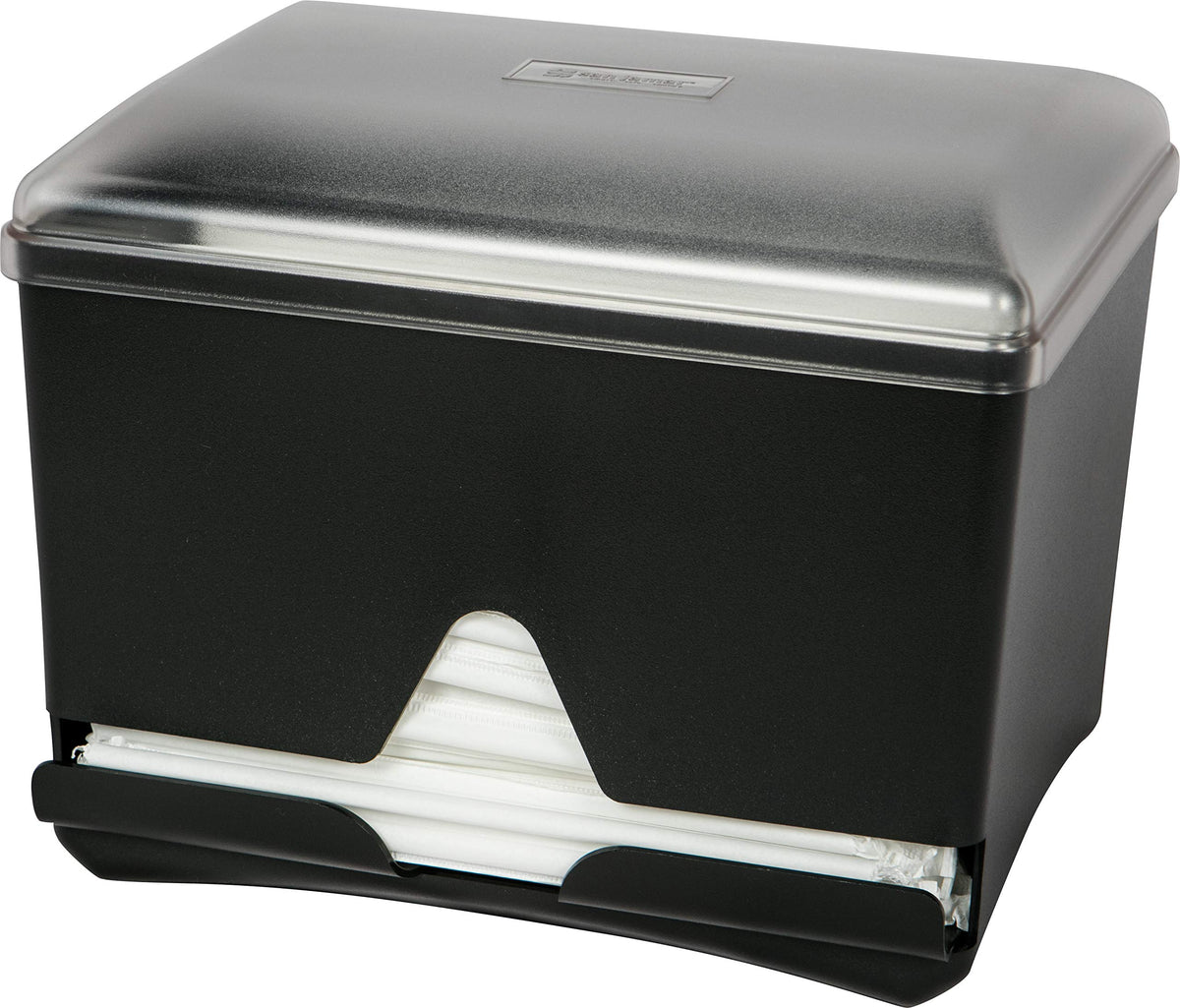 San Jamar 500 Straw Capacity / Black / 500.0 load Straw Dispensers