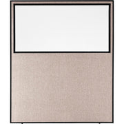 Office Partition Panel with Partial Window by Global Industrial – Alloy Steel, Tan, Model OFP060R-96W-TN
