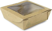 Vegware Compostable Medium Kraft Pasta Box with Window Case 300