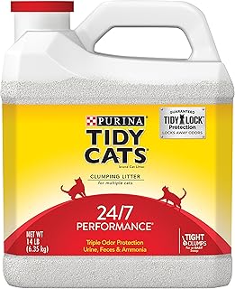 Tidy Cats Cat Litter, Clumping, 24/7 Performance, 14-Pound Jug, Pack of 1
