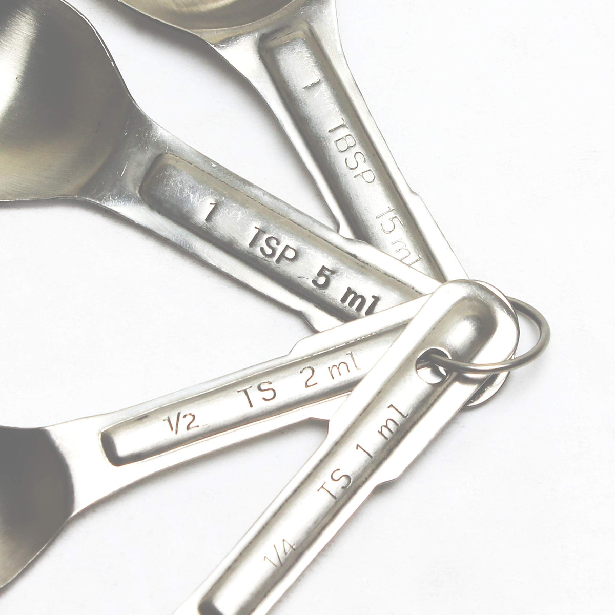 Stainless Steel Measuring Spoon Set by Thunder Group – 1 - Pack, Stainless Steel, Silver, Model SLMC2415