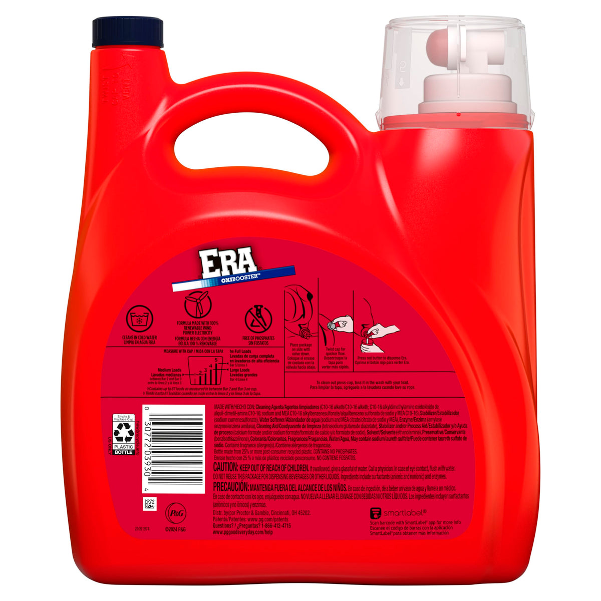 Oxibooster Liquid Laundry Detergent by Era – 154 Fl Oz (Pack of 1), Model P_8687