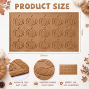 Dunzy Pumpkin Doormat, Beige Embossed Design, 30 x 17 Inch