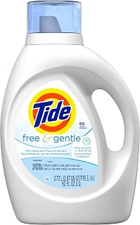 Tide Free & Gentle Liquid Laundry Detergent, 64 loads 92 fl oz, HE Compatible