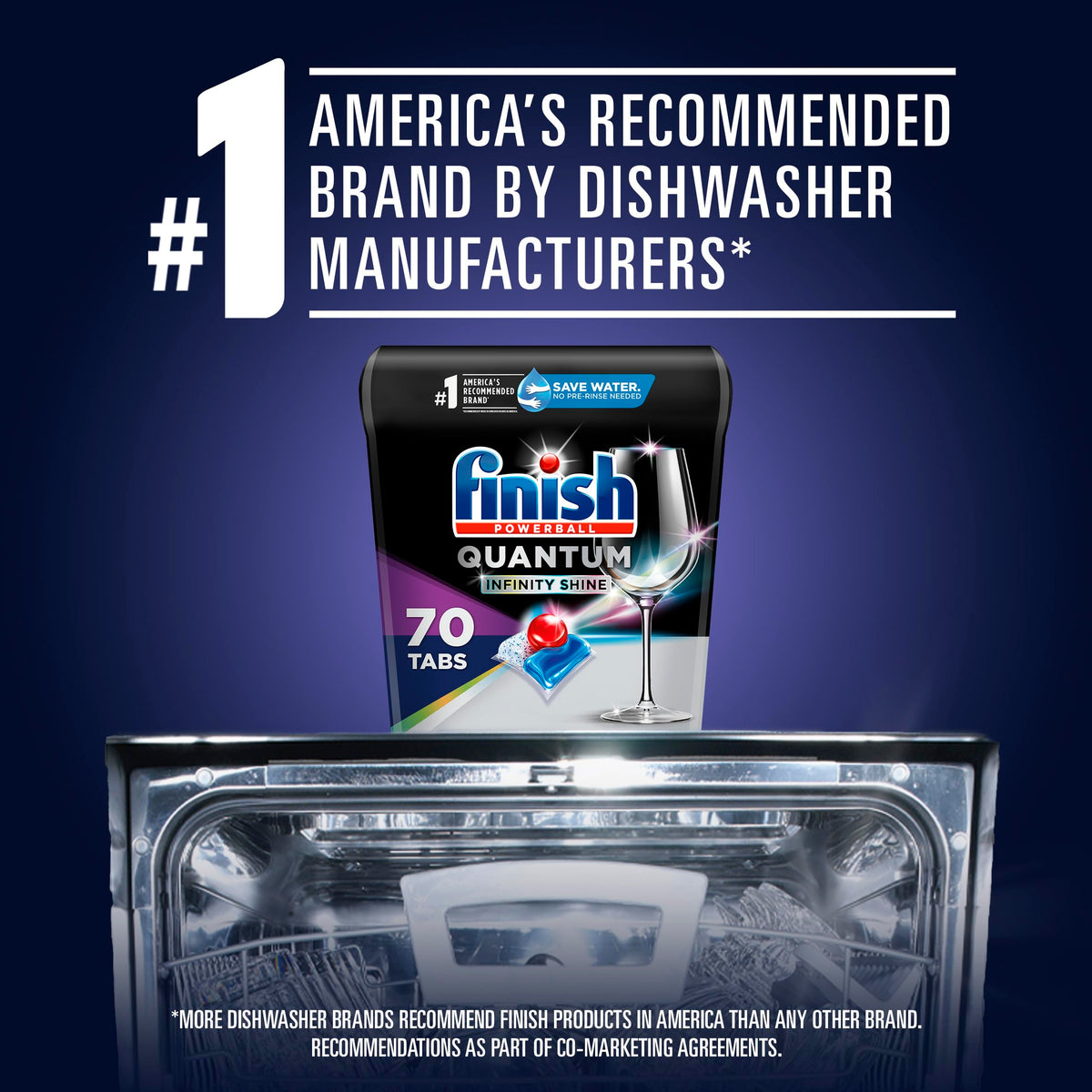 Quantum Infinity Shine - 70 Count - Dishwasher Detergent - Powerball - Our Best Ever Clean and Shine - Dishwashing Tablets - Dish Tabs (Pack of 3) by Finish – Model QTM INF SHINE