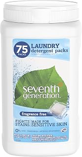 Seventh Generation Laundry Detergent Packs, Fragrance Free, 75 Count