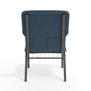 21 in Wide Church Chair by Flash Furniture – Set of 1, Textile, Navy Fabric/Silver Vein Frame, Model EPCHT-101