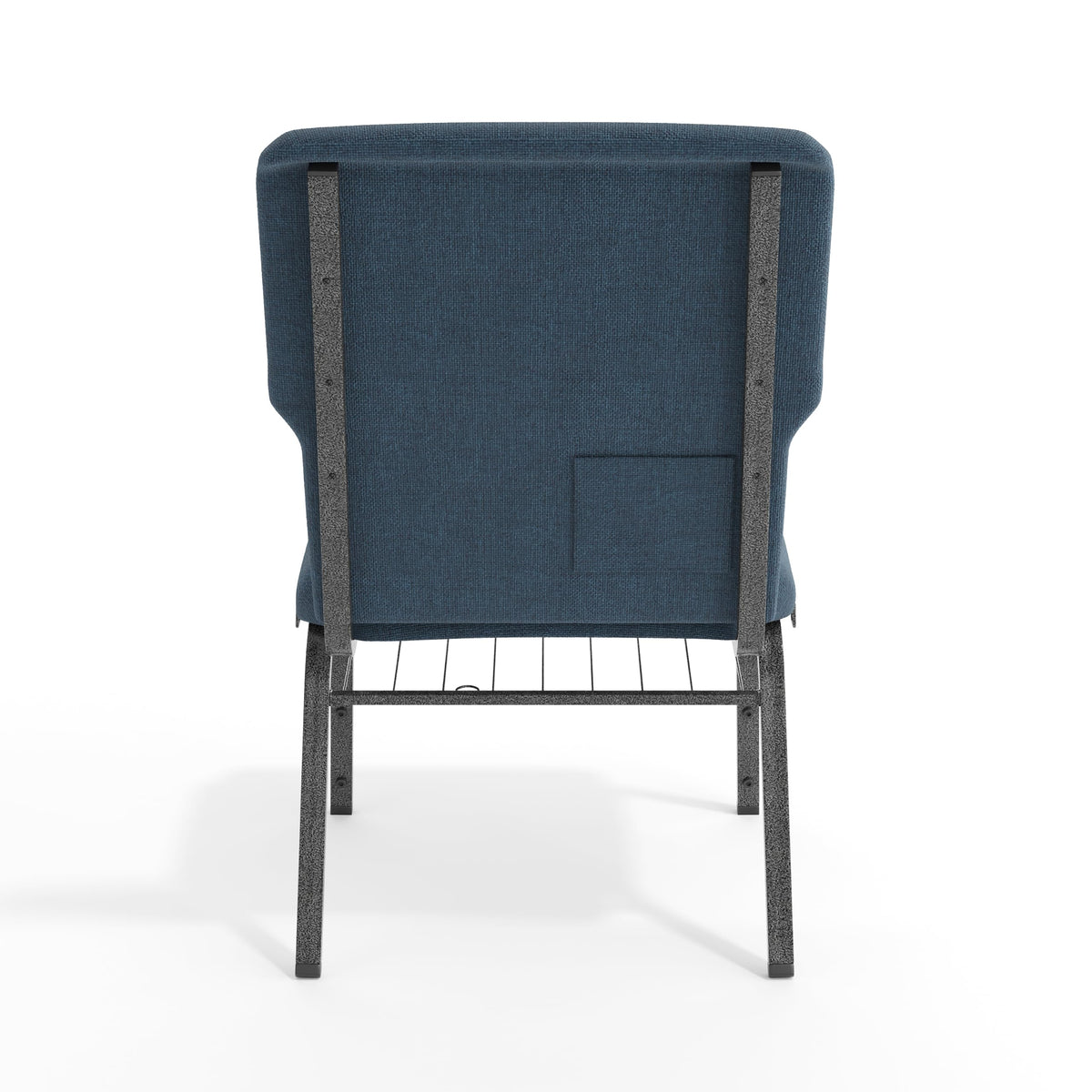 21 in Wide Church Chair by Flash Furniture – Set of 1, Textile, Navy Fabric/Silver Vein Frame, Model EPCHT-101