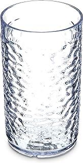 Carlisle FoodService Products Pebble Optic Pebble Tumbler Plastic Tumbler for Restaurants, Catering, Kitchens, Plastic, 9 Ounces, Clear