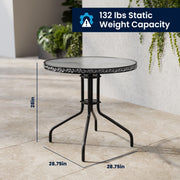 Flash Furniture Clear/Gray / Table + 2 Chair / Contemporary Bistro Sets