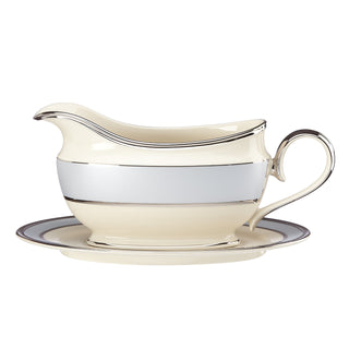 Blue Frost Sauce Boat and Stand by Lenox – 16 Ounces, 16 fluid_ounces, Bone China, Ivory, Model 830391