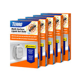 Indoor Liquid Ant Baits with Adhesive Strips for Discreet Baiting - TERRO Ant Trap and Bait Station - 5 Pack – 20 Bait Stations, White, Model T334