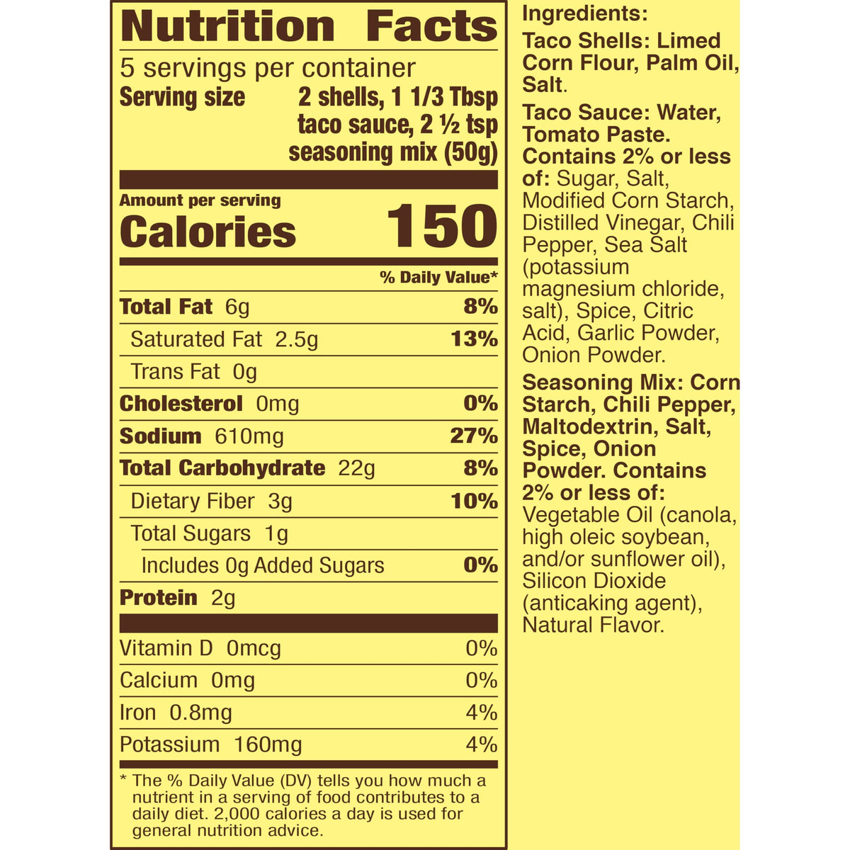 Old El Paso Taco / 8.8 Ounce (Pack of 1) / 1 Taco Sauce
