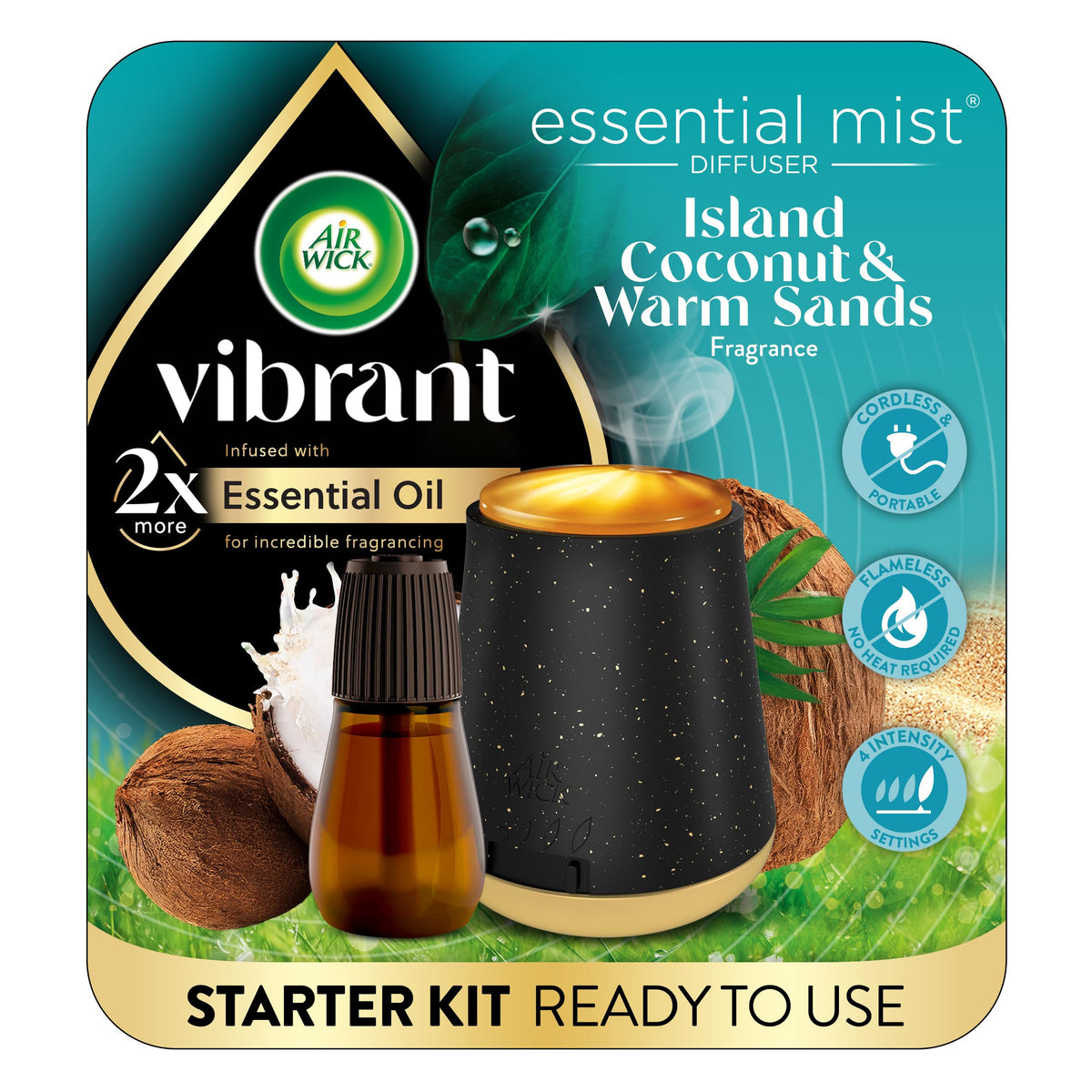 Air Wick 0.34 Fl Oz (Pack of 2) / Island Coconut & Warm Sands / Black Mists & Hydrosols