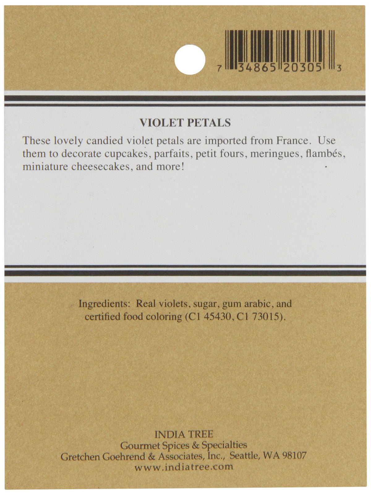 Candied Violet Petals by India Tree – 0.5 Ounce, Violet, Model 20305