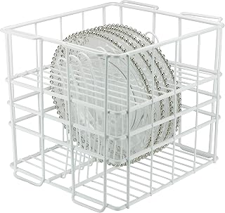 10 Strawberry Street 12-Compartment Charger Plate Rack, Holds 12"-13" Glass Charger Plates, White
