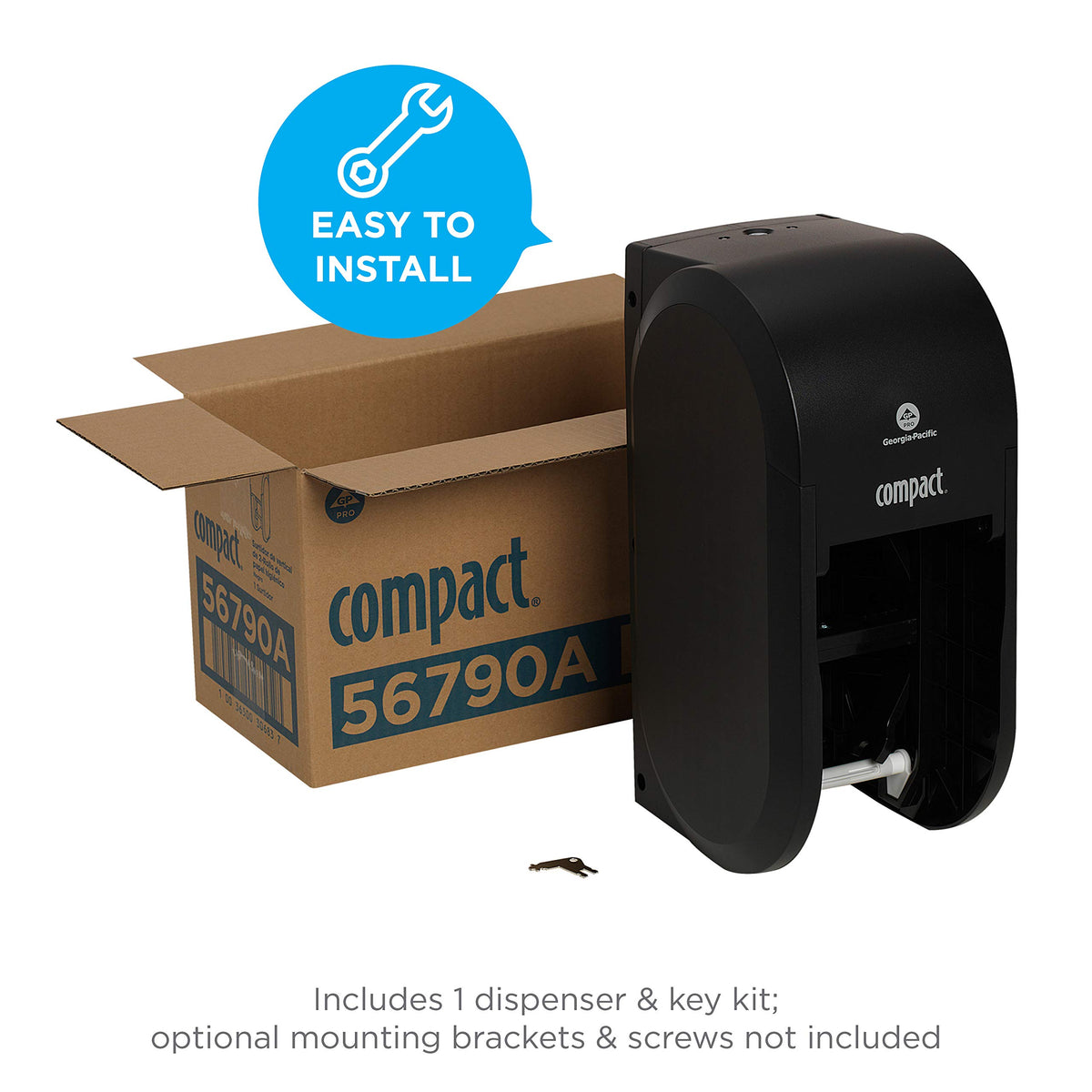 Compact 2-Roll Vertical Coreless High-Capacity Toilet Paper Dispenser by GP PRO () by Georgia-Pacific – 1 Count (Pack of 2), Plastic, עשן, Pack of 2, Model 56790A