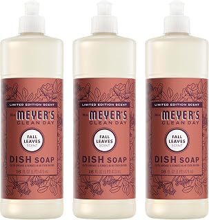 Mrs. MEYER'S CLEAN DAY Dish Soap, Fall Leaves Scent, 16 fl oz (Pack of 3)