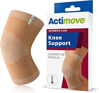 Actimove Arthritis Care Knee Support with Heat-retaining Fabric – Drug-free Pain Management for Arthritis, Increases Blood Circulation – Left/Right Wear – Beige, Small
