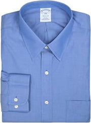 Brooks Brothers Mens Regular Fit Point Collar All Cotton Dress Shirt,