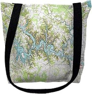Betsy Drake TY613M 16 x 16 in. Tims Ford Lake Tennessee Nautical Map Tote Bag - Medium