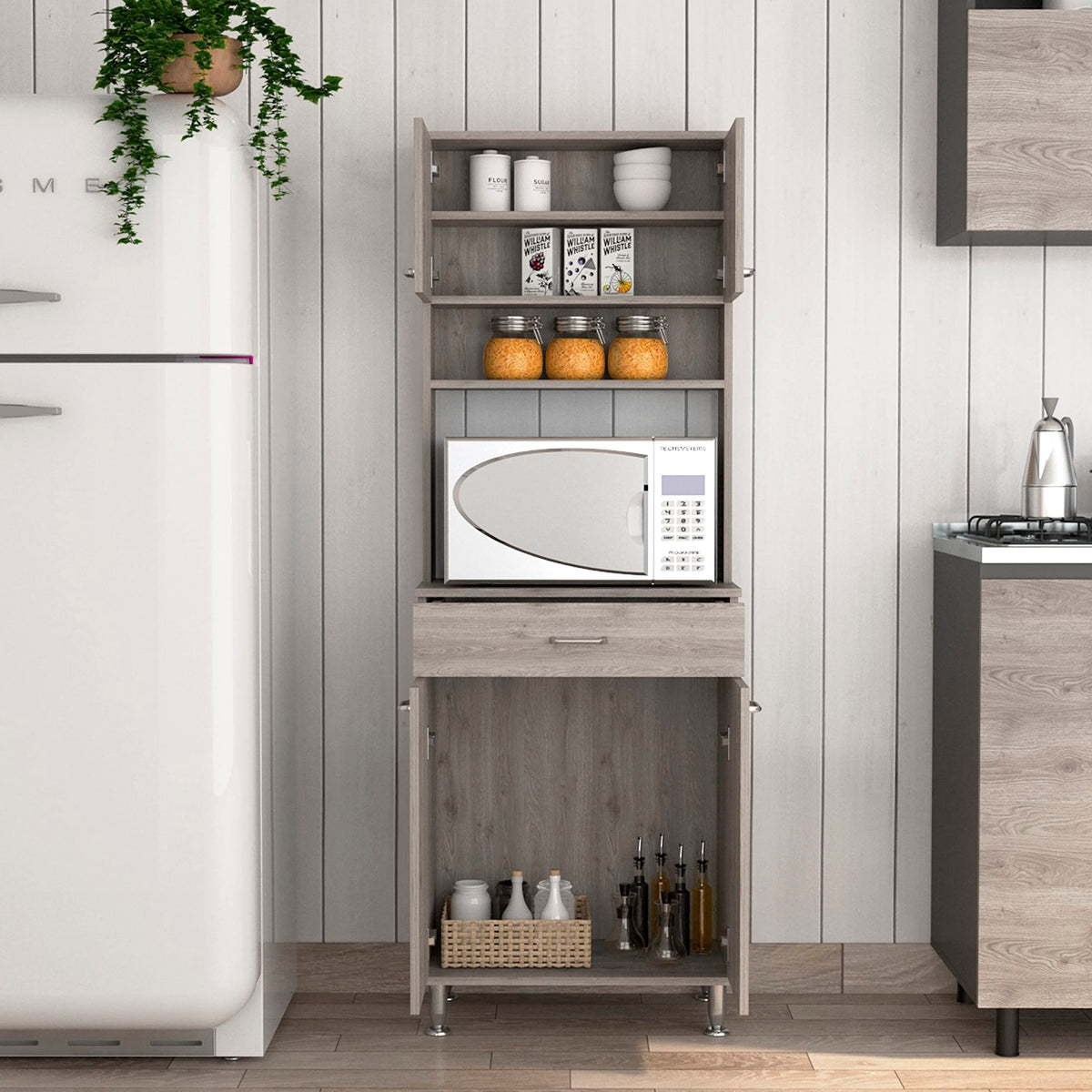 FM FURNITURE Light Gray / Modern Pantries