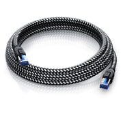 CSL, 3 ft CAT 8 Ethernet Cable - 40 Gbits High Speed LAN Network - Cotton-Braided Patch Cable - Heavy Duty S/FTP PIMF Shielding & RJ45 Connector - CAT8.1 for Router, Gaming
