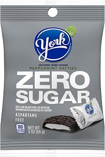 YORK Zero Sugar Chocolate Peppermint Patties, Candy Bags, 3 oz (12 Count)