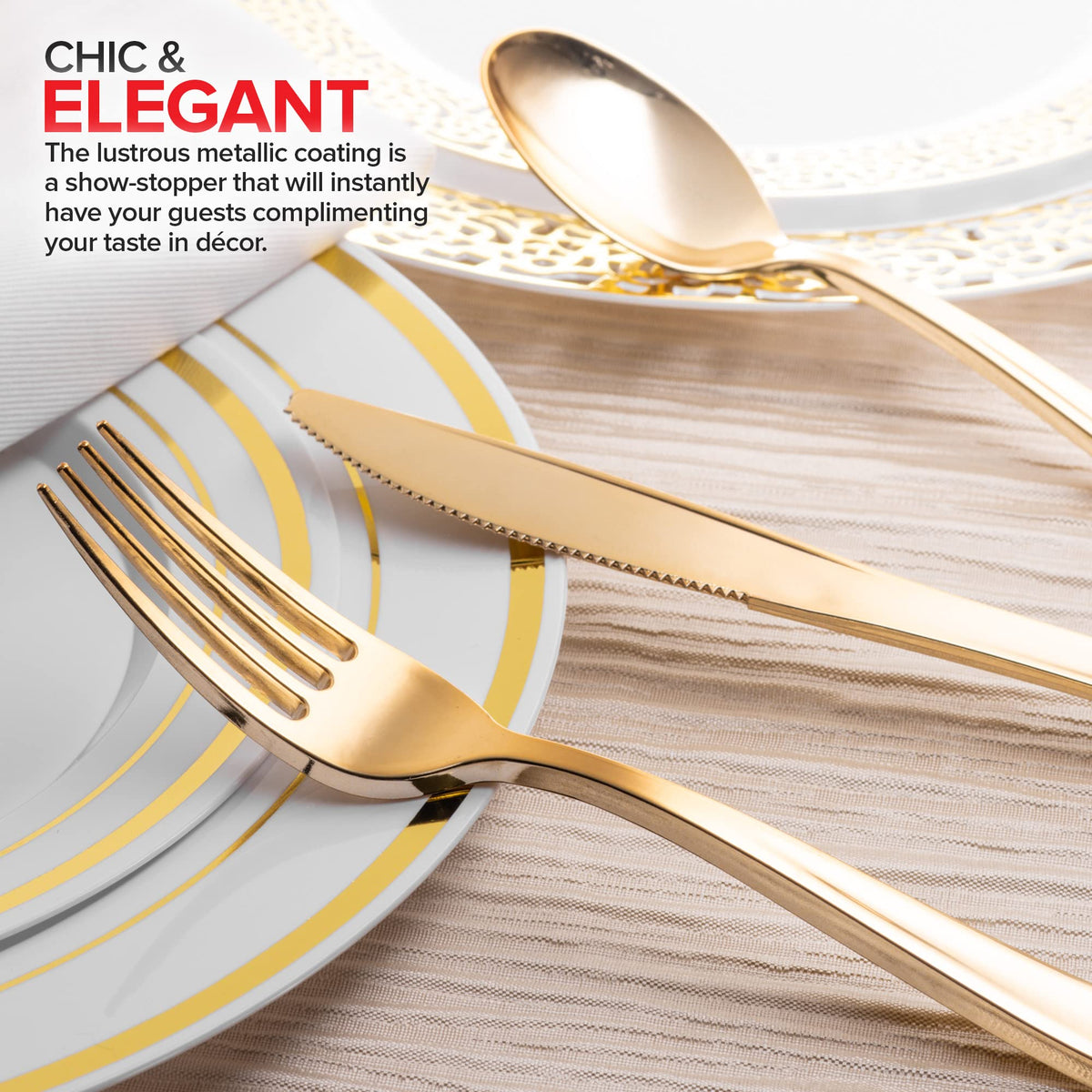 Stock Your Home 50 Count / Gold / Classic Spoons