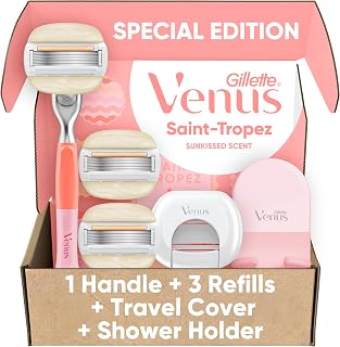 Venus Saint-Tropez Razor for Women Handle, 3 Refills + Accessories Set