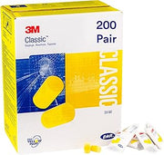 3M Ear Plugs, E-A-R Classic 310-1001, Uncorded, Disposable, Foam, NRR 29 | 200 Pairs/Box, 1 Pair/Pillow Pack, Foam, Regular Size, Roll Down, Yellow