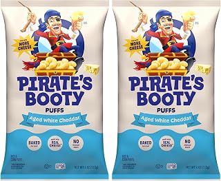 Pirate's Booty Aged White Cheddar Cheese Puffs,Gluten-Free,Kids Snacks,4oz,(Pack of 2)